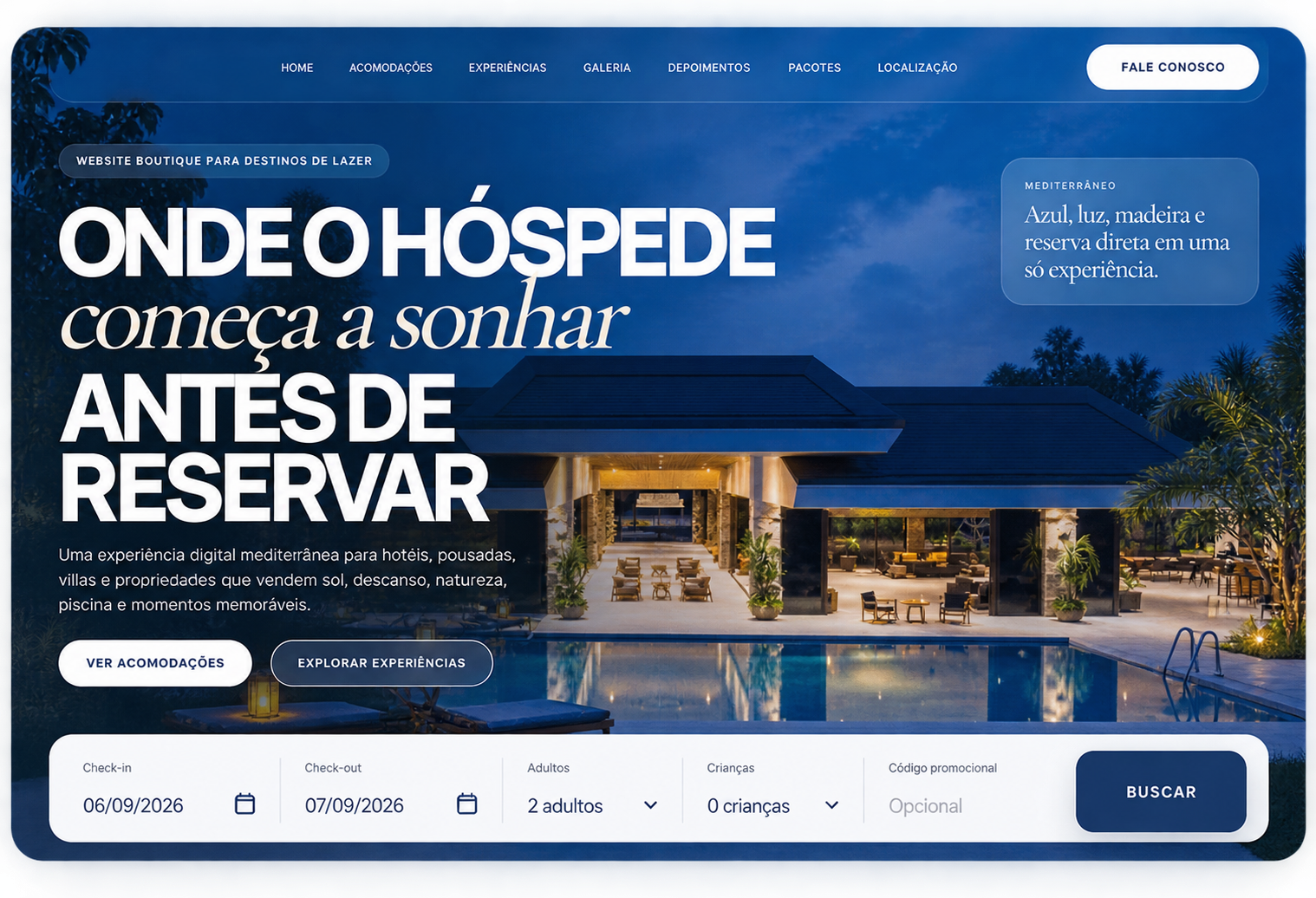 Processo simplificado de criação de website hoteleiro Artaxnet com design, textos, integração e suporte